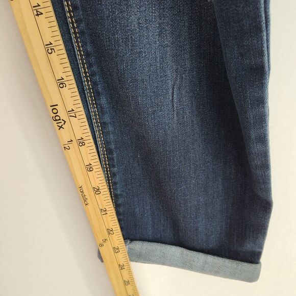 C Est. 1946 Denim Capri Jeans Women's 6 Dark Blue Contemporary Distressed Cuffed - Picture 5 of 9